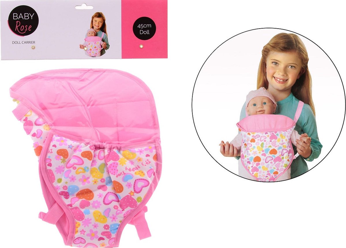 Johntoy baby rose belly carrier for dolls-0