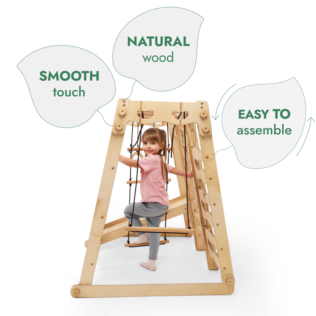 6in1 Indoor Playground for Toddlers - Playground + Swings Set + Slide Board + Rope + Stairs