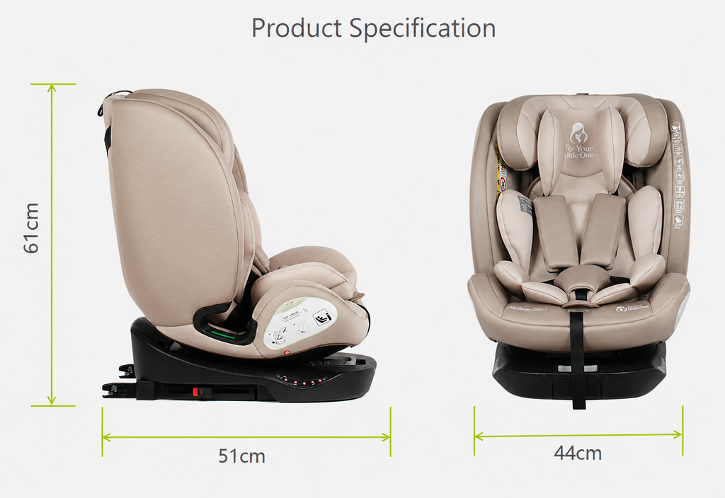 For Your Little One AllStage 360 0/1/2/3 ISOFIX I-Size Car Seat - Sage Teal (Birth-12 Years)