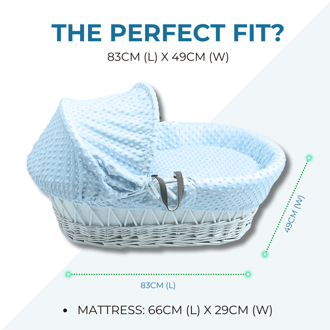 Pink Waffle Grey Wicker Baby Moses Basket With Stand-3