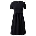 Black Breastfeeding Dress | Black Nursing Dress | Cotton Feeding Dress