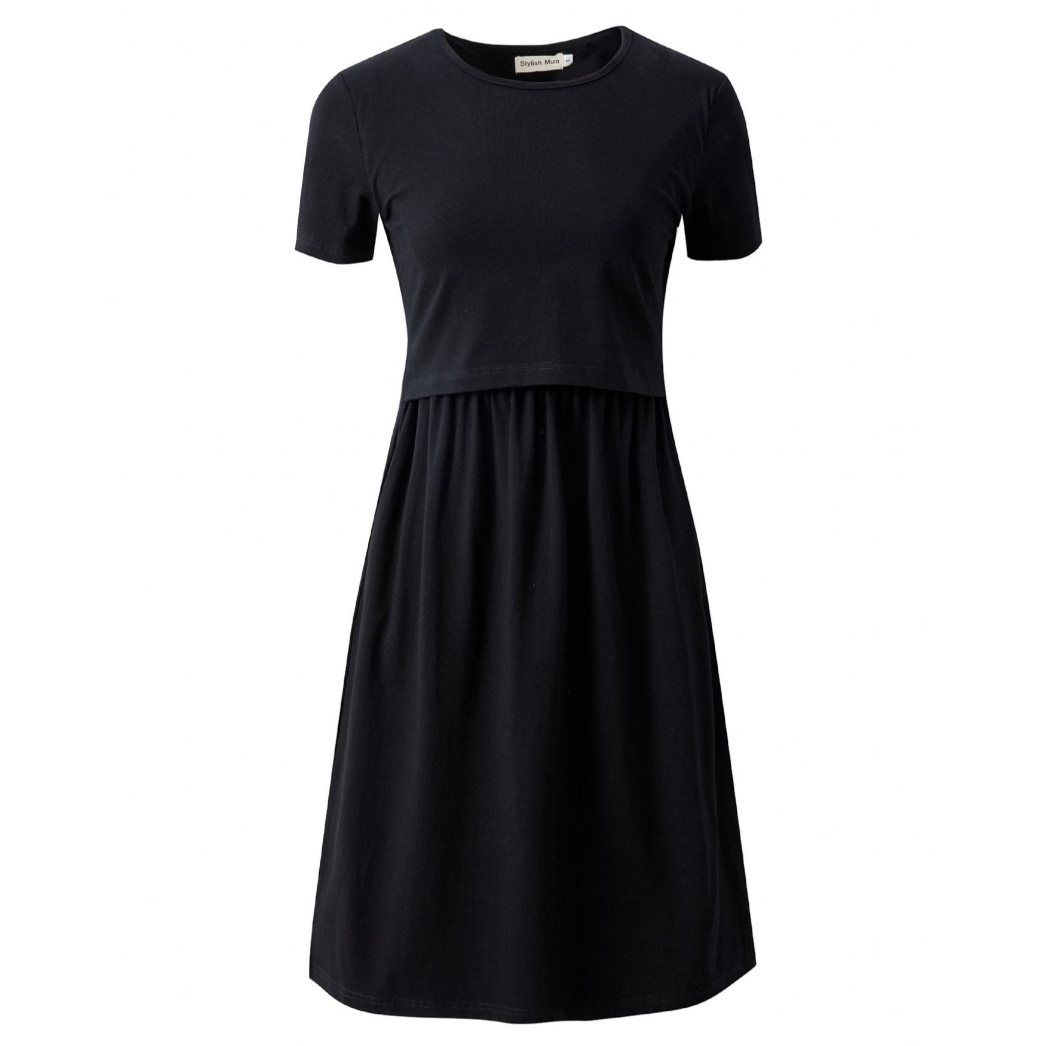 Black Breastfeeding Dress | Black Nursing Dress | Cotton Feeding Dress