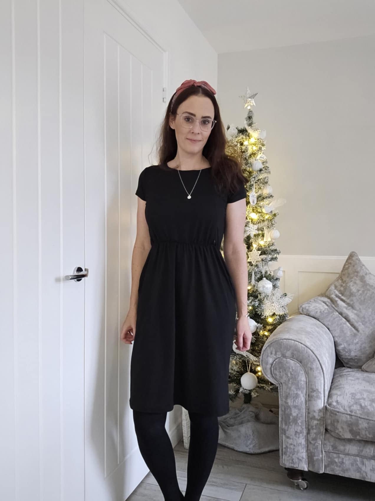 Black Knee Length Breastfeeding Dress | Nursing Dress | MilkyMoon