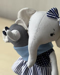 Mom and baby elephant doll