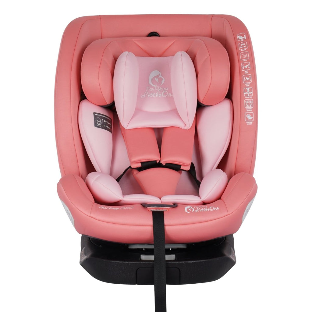 For Your Little One AllStage 360 0/1/2/3 ISOFIX I-Size Car Seat - Blush Rose (Birth-12 Years)