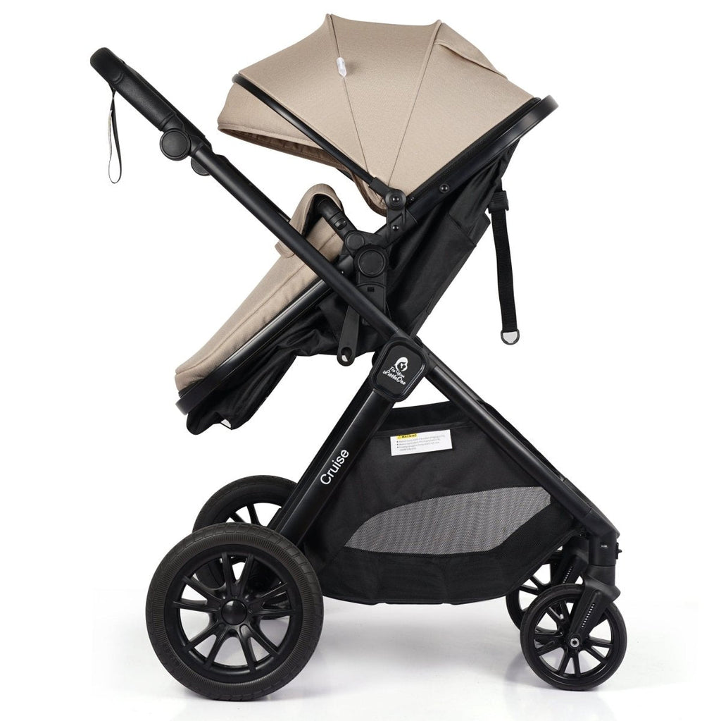 For Your Little One Cruise 3 In 1 Travel System With Car Seat - Dune Beige (Free Cupholder And Seat Liner Included!)
