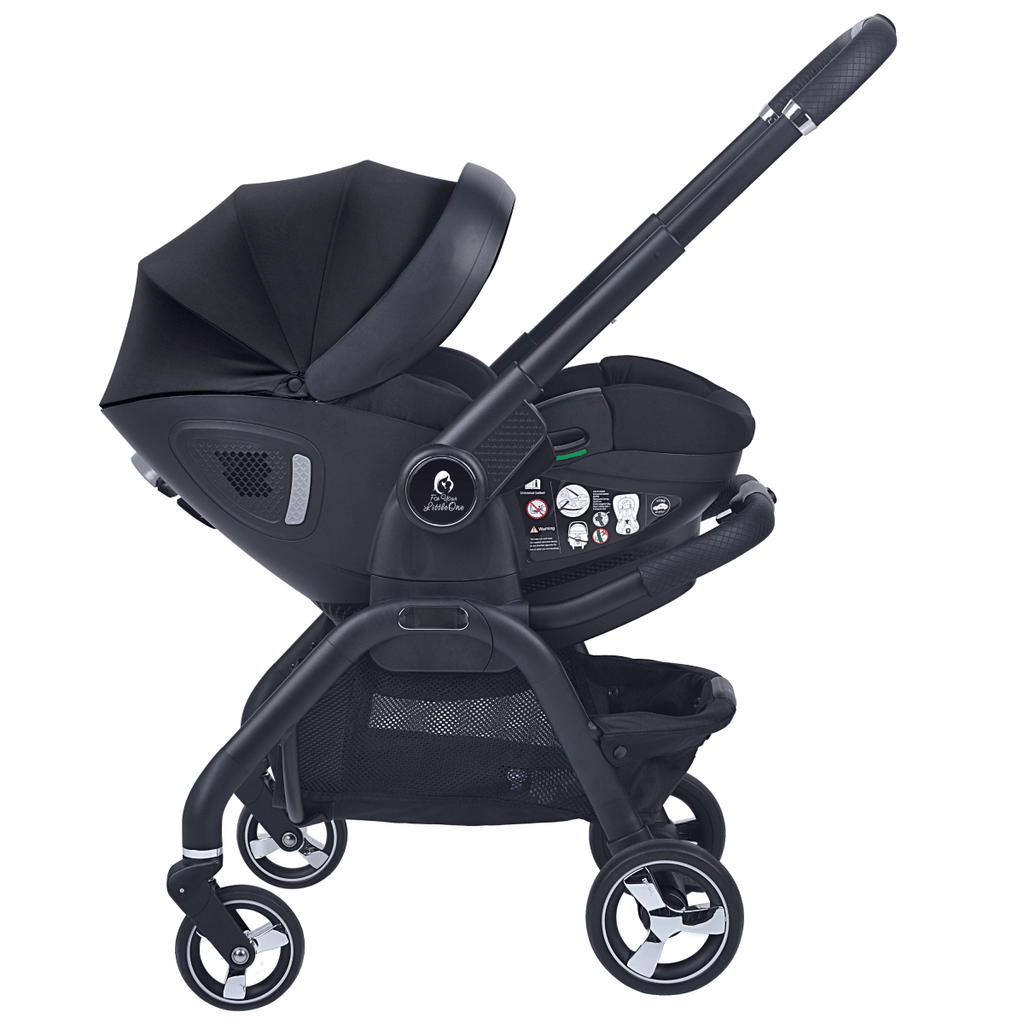 For Your Little One Qubi Infant Car Seat Stroller 7 Piece Bundle - Eclipse Black