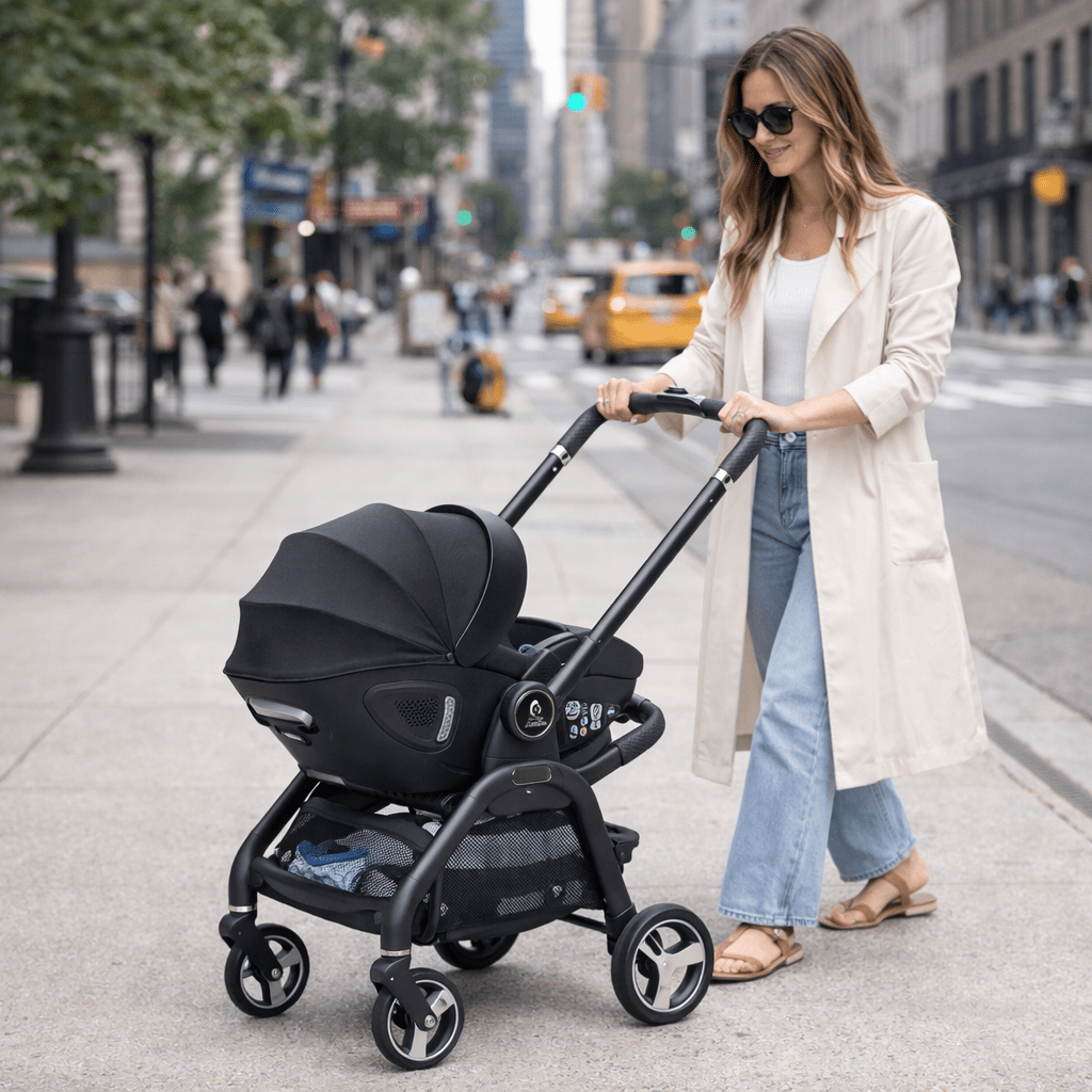 For Your Little One Qubi Infant Car Seat Stroller 7 Piece Bundle - Eclipse Black