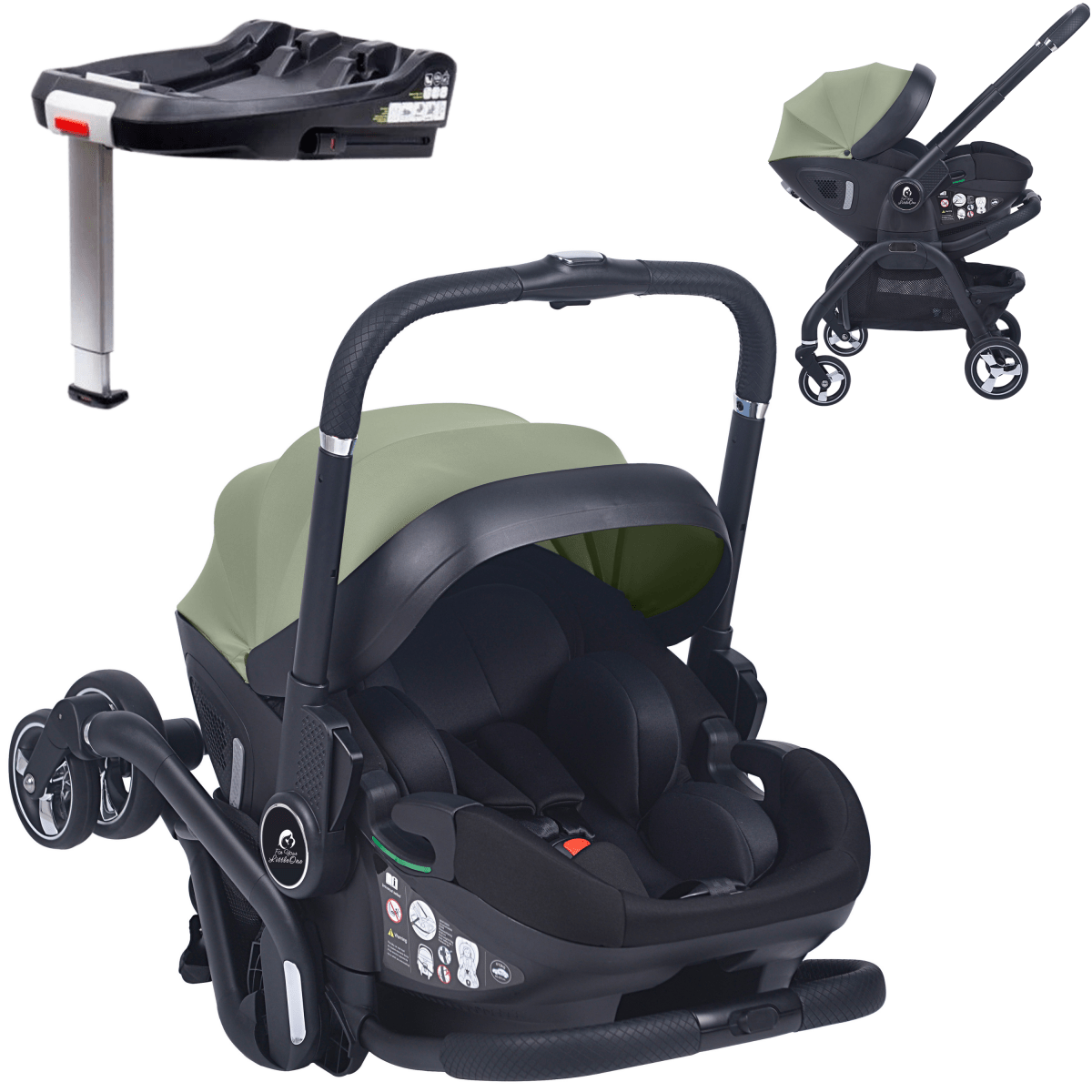 For Your Little One Qubi Infant Car Seat Stroller & Base - Sage Green