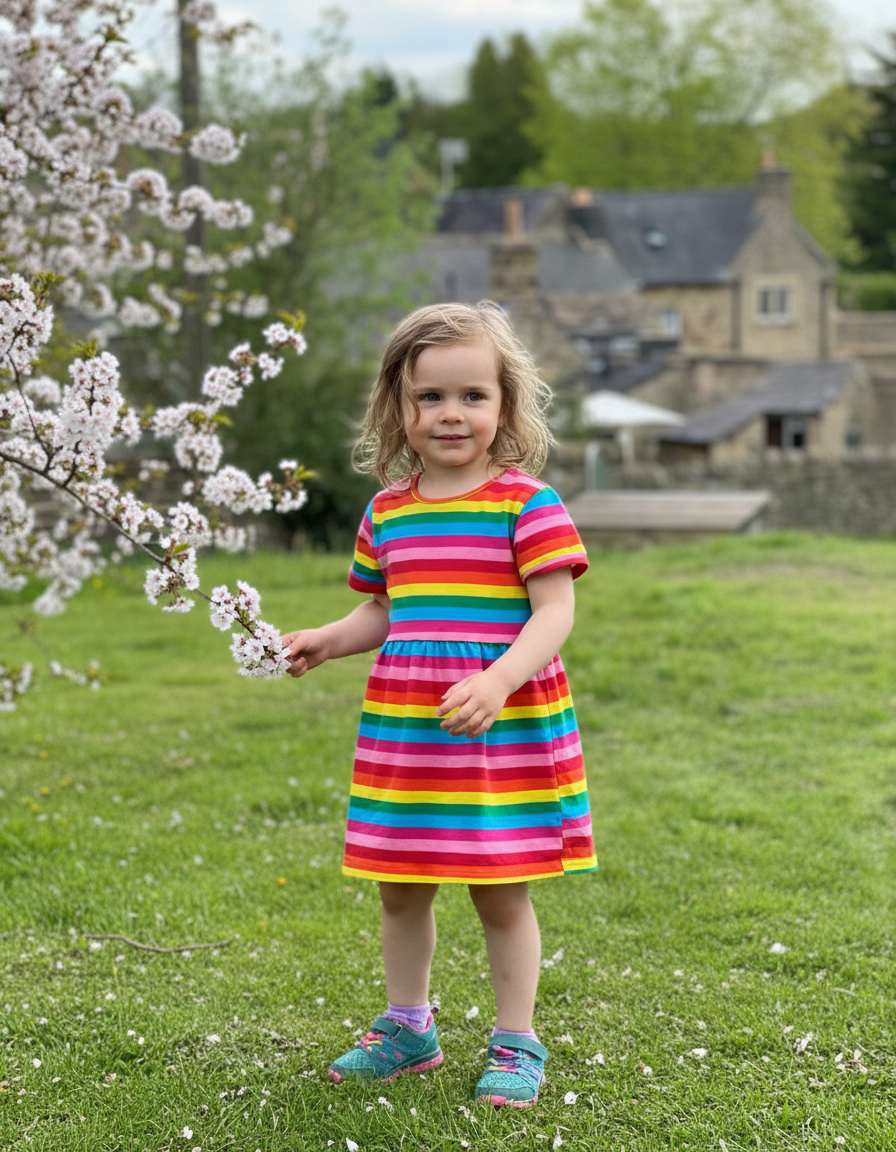 Rainbow Cotton Dress | Baby Toddler Child