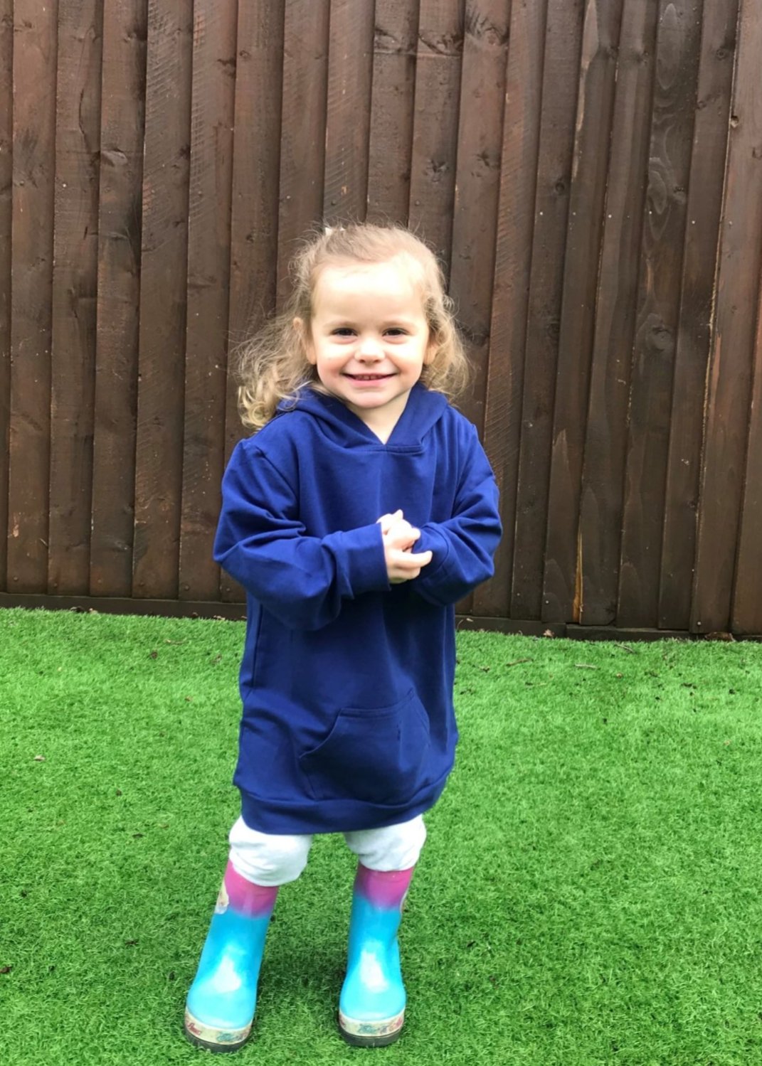 Stylish Kid Cotton Hoodie Dark Blue