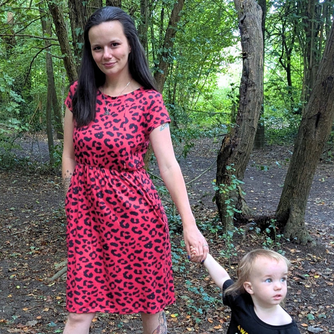 Red Leopard Print Knee Length Breastfeeding Dress | Nursing Dress | MilkyMoon